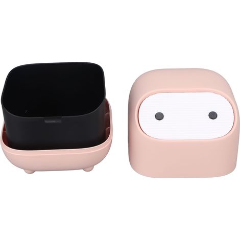 Corbeille de bureau avec couvercle, poubelle de table mignonne pour maquillage, salle de bain, chambre, petit seau à déchets de toilette, design élégant, 1 pièce (1/5)