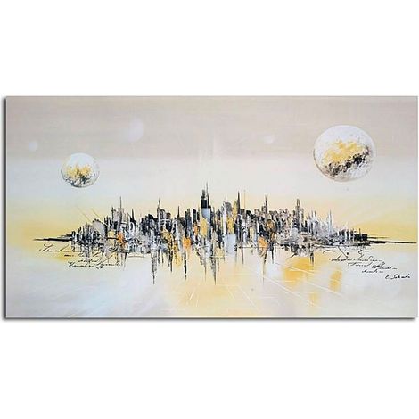Tableau ville de l'avenir - 50 x 40 cm (1/4)