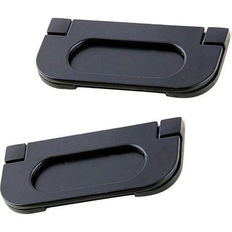Due maniglie a incasso, adatte per porte scorrevoli a scomparsa, armadi, cassetti, ecc., di colore nero. (1/5)