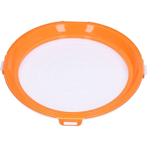 Bac de Conservation Alimentaire Réutilisable et Empilable - Conteneur de Rangement de Cuisine Rond avec Couvercle Étanche Orange (1/5)