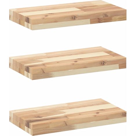 Maison Exclusive - Schweberegale 3 Stk. 40x20x4 cm Massivholz Aka