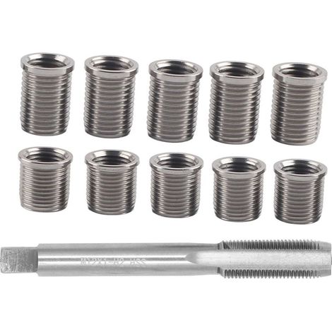 Zoternen – M10x1,0 Zündkerzengewinde-Reparaturwerkzeug – Profi-Set mit 10 Edelstahl-Schläuchen – M12x1,0 HSS-Gewindebohrer (1/5)