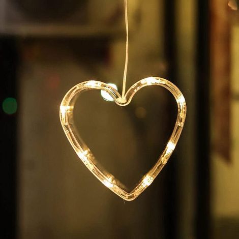 MINKUROW Ornamenti Per Lampade Di San Valentino Luci Romantiche A Forma Di Cuore Luci A Ventosa (1/5)