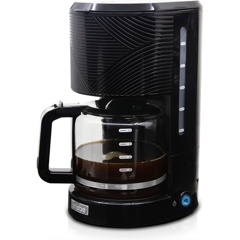 Briebe CM1171BLK Cafetera Goteo 10 Tazas Máquina de Café Filtro Reutilizable, Función  Mantener Caliente, 1,25 L 1000W Negro