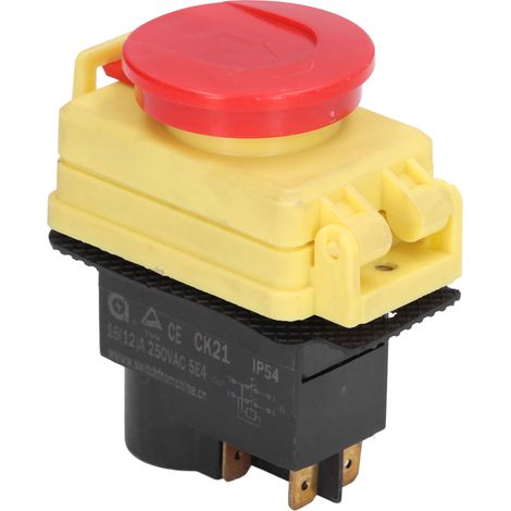 Interrupteur électromagnétique industriel étanche 250 V, bouton-poussoir marche/arrêt pour machine de découpe (1/5)