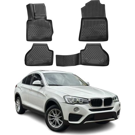 OMAC 3D Tapis de Sol Compatible avec BMW X4 F26 2014-2018 en Caoutchouc Noir (1/5)