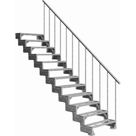 Dolle Außentreppe Gardentop 234-286cm Geschosshöhe mit Einlegerahmen 100cm breit mit Geländer