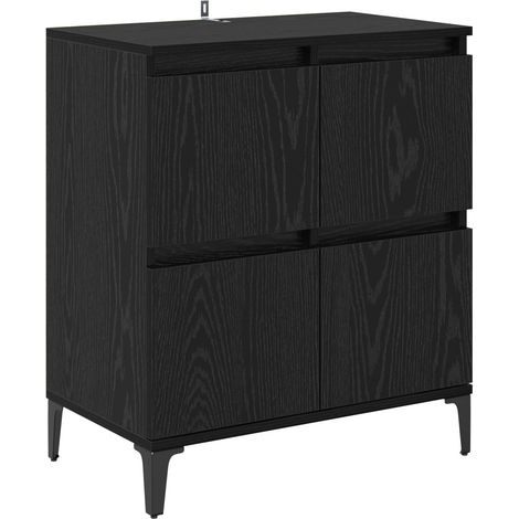 Maison Exclusive - Vitrina Roble Negro 60 x 35 x 70 cm