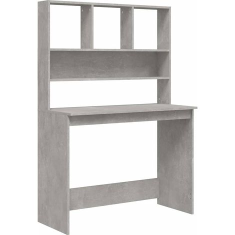 Maison Exclusive - Scrivania Mensole Grigio Cemento 102x45x148cm Legno Multistrato (1/5)