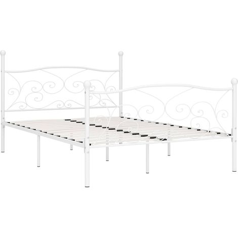 Estructura cama con somier sin colchón metal blanco 160x200 cm vidaXL (1/5)
