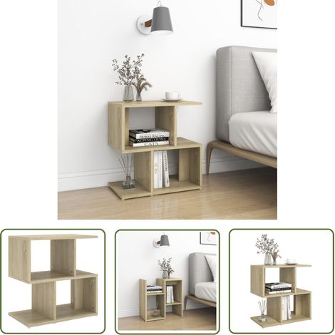 The Living Store Nachttisch Sonoma-Eiche 50x30x51,5 cm Holzwerkstoff - Nachttisch - Wohnzimmer - Beistelltisch - Möbel - Holzwerkstoff (1/5)