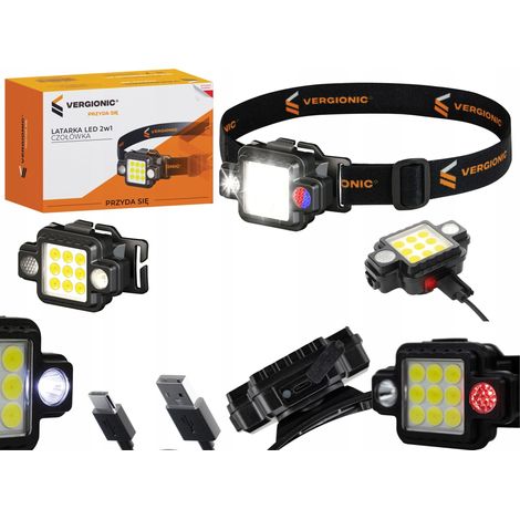 Leistungsstarke 2-in-1-LED-Magnet-Stirnlampe mit VERGIONIC-Magnet