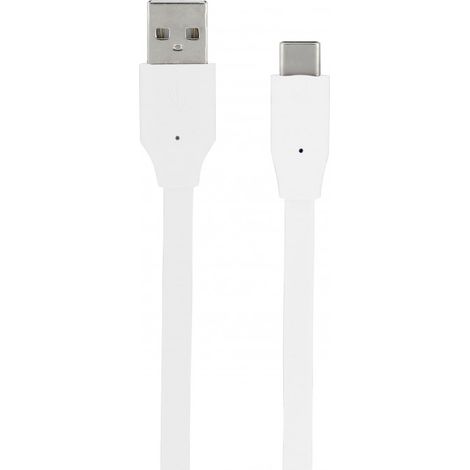 Câble USB-C /USB-A plat 2 m - blanc (1/2)