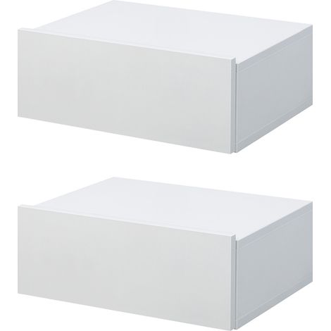 2 tables de chevet murales GEORGINA blanches (1/5)