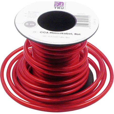 CÂBLE DE MASSE TRU COMPONENTS 93030C469 1568965 1 X 2.50 MM² ROUGE 5 M (1/2)