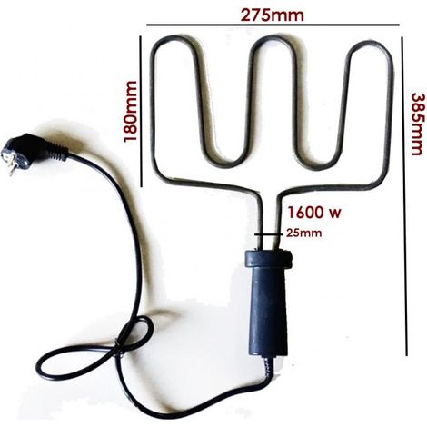 RESISTENZA BISTECCHIERA PIASTRA ELETTRICA 1600W SPIEDINA Con manico TREVI - DICT