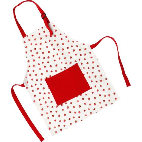 Tablier de cuisine enfant fraise rouge pour la pâtisserie et la peinture (1/5)