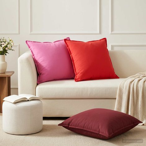 Housse de coussin 2 pc HOUTEN Bordeaux 55 x 55 cm Polyester (1/5)