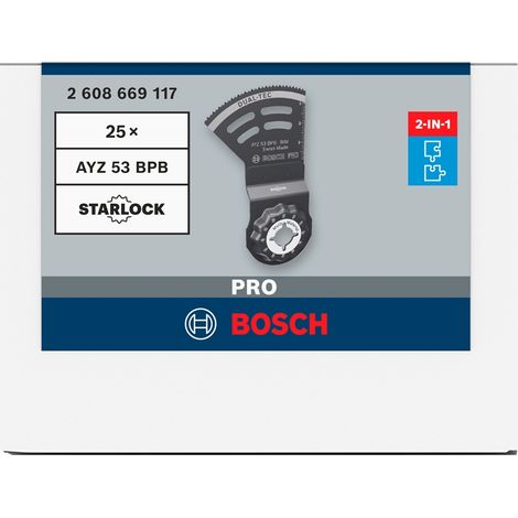 Bosch PRO AYZ 53 BPB Dual-Tec Blatt für Multifunktionswerkzeuge, 53 x 40 mm (1/5)