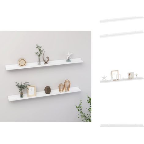 Étagères murales 2 pcs Blanc 100x9x3 cm - Étagères Murales - Étagères Déco - Rangement Mural - Décoration Murale - Meubles Blancs (1/5)