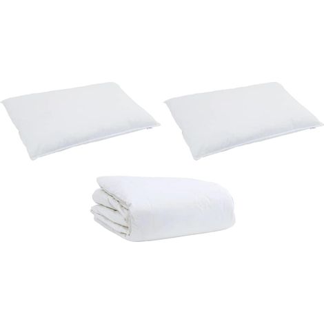 Ensemble de Duvet avec oreiller 3 pcs,Couette Blanc Coton CFW76630 (1/5)