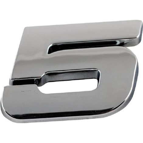 Adhesif Sticker 3D Chrome Numero 5- 23x27mm