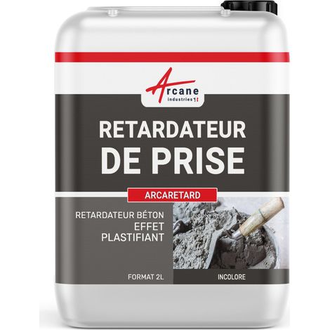 Retardateur prise, ciment, béton, effet plastifiant : Arcaretard - 2 L (2.4 kg) Liquide - ARCANE INDUSTRIES