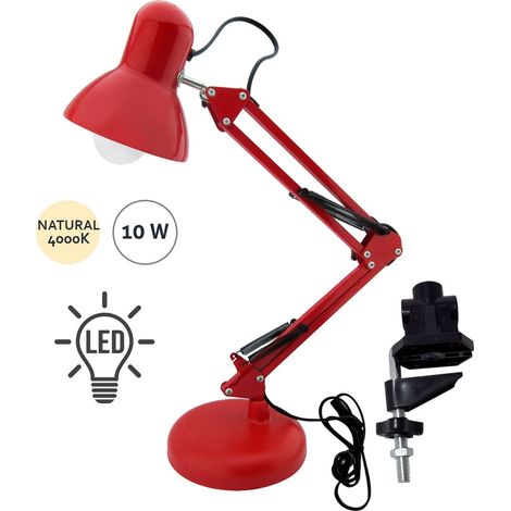 Flexo Antígona Articulable Rojo Con Bombilla LED (1/3)
