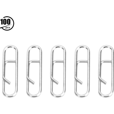 100 pièces attaches ovales en acier inoxydable, solides et rapides, pour pêche et bricolage (1/5)