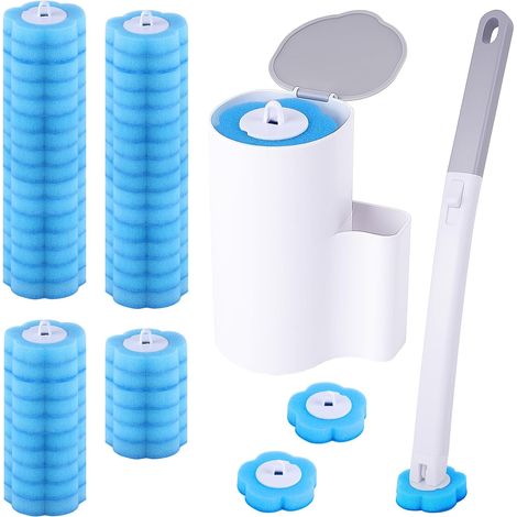 Brosse WC jetable avec 48 recharges et support mural salle de bain (1/5)