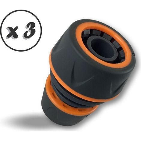 Connecteur pour tuyaux d'arrosage Ø 12/15 ou 19 mm Pression 10 bars - Lot de 3 - Ø 15/19 mm (1/5)
