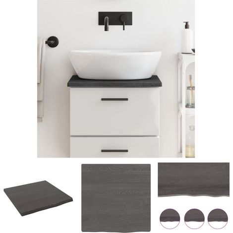 The Living Store Waschtischplatte Dunkelbraun 40x40x2 cm Massivholz Behandelt -  Arbeitsplatten (1/5)