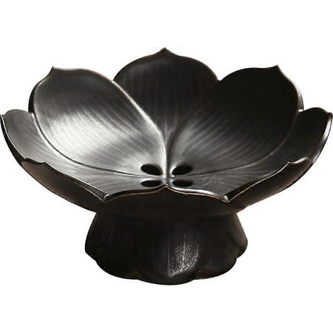 Porte-savon inspiré par la nature, porte-savon en forme de feuille de lotus, porte-savon en céramique à drainage automatique pour savon solide, évier de cuisine et douche (naturel) (1/5)