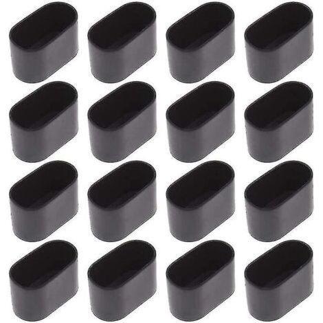 Lot de 30 embouts ovales en PVC noir 15 x 30 mm – Protection pour sols en bois dur et carrelage – Réduction du bruit (1/4)