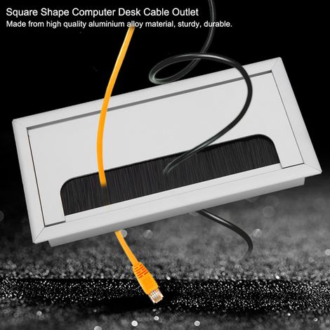 Cache-câbles carré en aluminium pour bureau (moyen) (1/5)