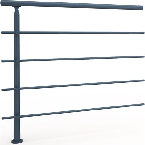 Sogem – Garde-corps RONDO+ aluminium anthracite RAL 7016 – fixation sol béton – Kit de départ PRIMO 120 cm et kit SECUNDO 100 cm (1/2)