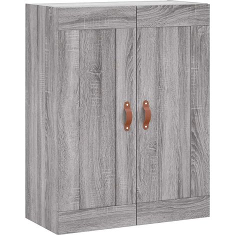 Armario de almacenamiento mural multiusos 69,5 x 34 x 90 cm diseño elegante acabado mate en madera de ingeniería gris 020048901 (1/5)