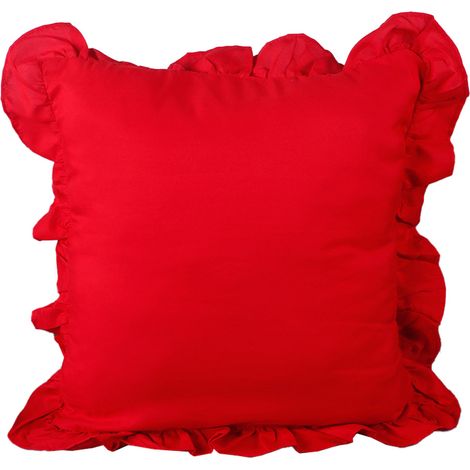 Housse de coussin unie en dentelle plissée, polyvalente et multifonctionnelle, mignonne (1/5)