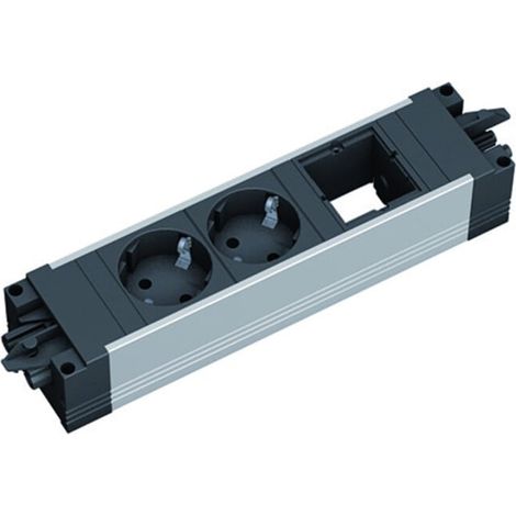 Bachmann Steckdosenleiste 906.09528 schwarz 2x Schutzkontakt 35°