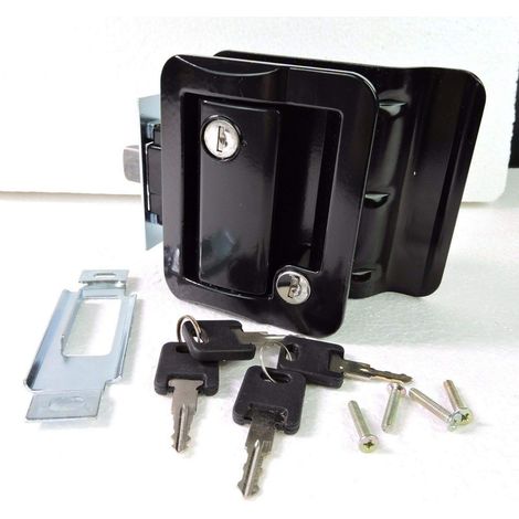 Remorque avec serrure de porte durable à pêne dormant, poignée de loquet en alliage, panneau de voiture RV blanc, bouton de poignée de loquet de serrure de porte d'entrée à palette RV (1/5)