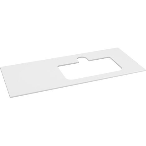 BRAHEA Plan de travail Rockstone, trou pour lavabo, 121x51,5cm (30+90cm), droite, blanc mat