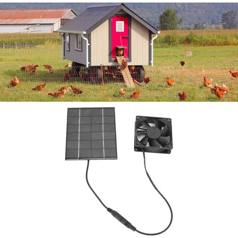Ventilateur solaire 2W, extracteur d'air solaire pour animaux, ventilateur solaire pour poules, chiens et chats (1/5)