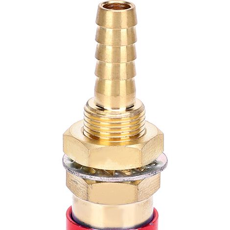 Une paire de connecteurs rapides pour pistolet de soudage refroidi à l'eau, 8 mm, rouges. (1/5)