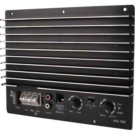 Amplificateur de voiture 12V 1000W noir, ampli subwoofer audio auto, protection multiple pour automobile (1/5)