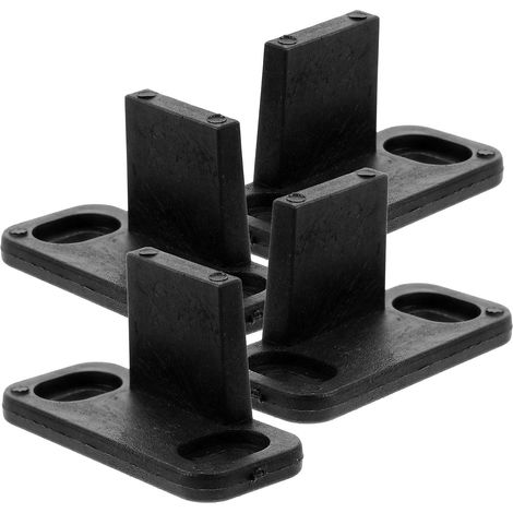 4 pièces guide de sol pour porte coulissante, PP, noir (1/5)