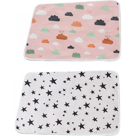 Fasciatoio portatile da viaggio - 2 pezzi - 50 x 70 cm - Impermeabile - Pieghevole - Stile A (1/5)