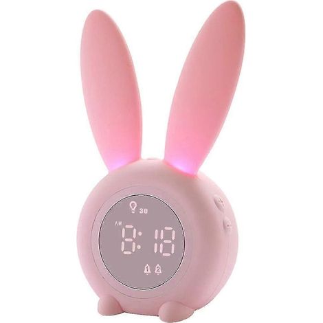 Réveil pour enfants, Réveil pour chambre de fille, Veilleuse tactile - Rose (1/3)