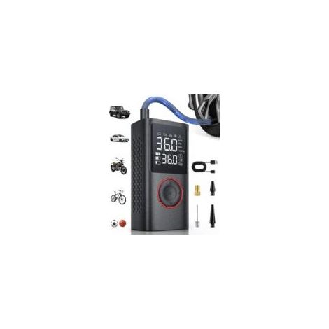 Gonfleur pneus voiture sans fil, compresseur à air portatif 150 psi avec arrêt automatique & lumière led, Pompe à vélo électrique pour voiture, moto, vélo, ballon (1/5)