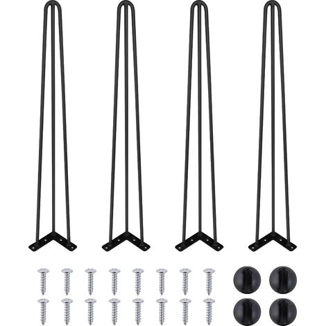 Patas de mesa con diseño de horquilla, construcción metálica duradera, 71 cm (28 pulgadas) - 3 patas (Mesa de comedor) (1/2)