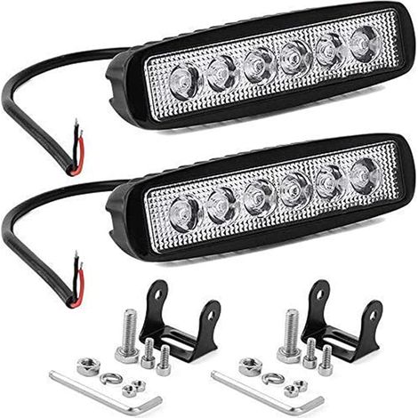 luci da lavoro a LED da 15 cm, 6'', 18 W, faretto a LED, 12 V, 24 V, impermeabile IP67, faretto a barra LED, fendinebbia a LED per 4x4, auto, camion, trattore, SUV, barca, quad. (1/5)